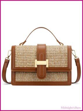 Straw Crossbody Bag for Women, Top Handle Purse, Small Designer Handbag